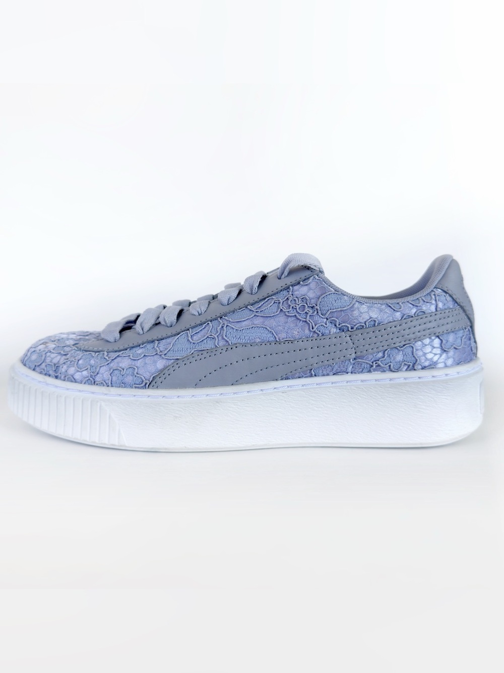 Puma Basket Platform FO Sneakers Womens 9 Shoes Icelandic Blue